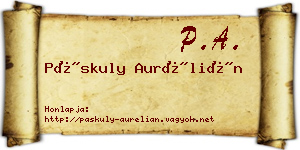Páskuly Aurélián névjegykártya
